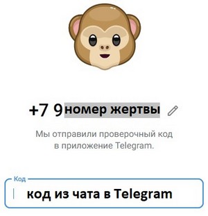 ввод кода жертвы телеграм